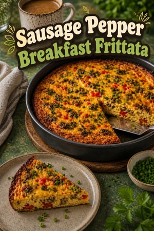 Easy Air Fryer Breakfast Frittata with Sausage and Peppers