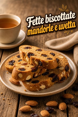 Rusks croccanti con mandorle e uvetta fatti in casa