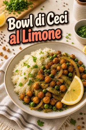 Bowl di Riso e Ceci Arrostiti al Limone ed Erbe Aromatiche