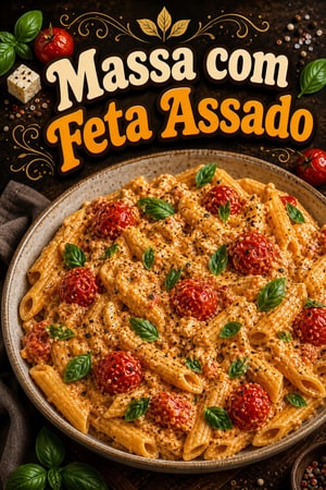 Massa com Feta Assado e Tomate Cereja