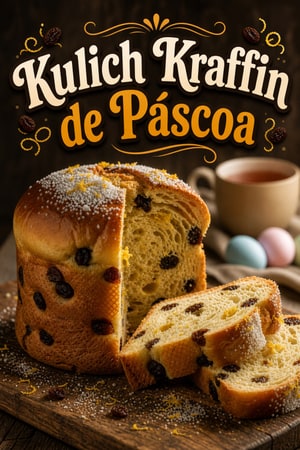 Kulich Kraffin de Páscoa: Pão Russo Laminado e Alto