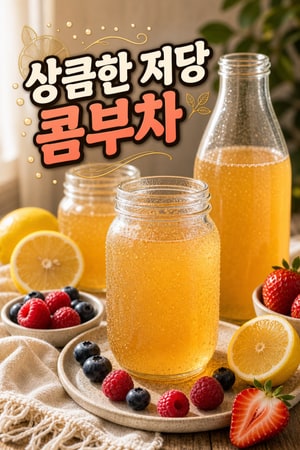 집에서 쉽게 만드는 저당 콤부차 레시피 — 시트러스와 베리로 상큼하고 탄산감 있는 프로바이오틱 음료