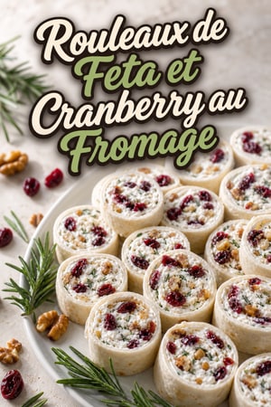 Rouleaux de Feta et Cranberry au Fromage à la Crème