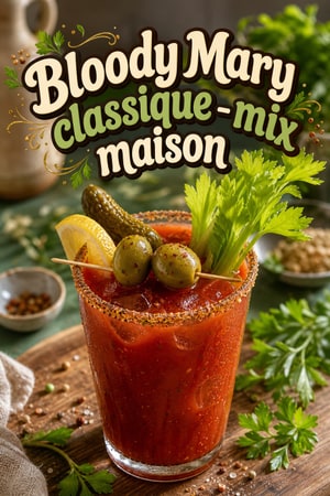 Bloody Mary classique - mix maison et garniture brunch