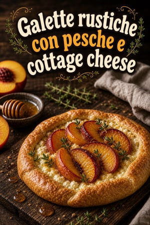 Galette rustiche con cottage cheese, pesche al miele e timo