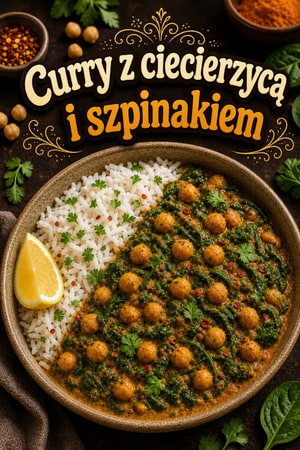 Curry z ciecierzycy i szpinaku z ryżem kokosowym na lunch