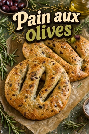 Fougasse aux olives, romarin et fleur de sel maison