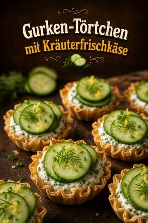 Kräuter-Frischkäse-Gurkentörtchen