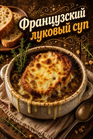 Классический французский луковый суп с грюйером