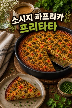 에어프라이어 소시지 파프리카 프리타타 레시피 - 간편하고 든든한 아침 식사