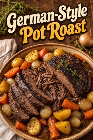 Slow Cooker German-Style Pot Roast with Root Vegetables