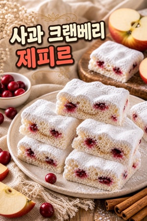 집에서 만드는 포근한 시나몬 사과 크랜베리 소프트 제피르 마시멜로, 선물용 간식으로 좋은 가을 디저트