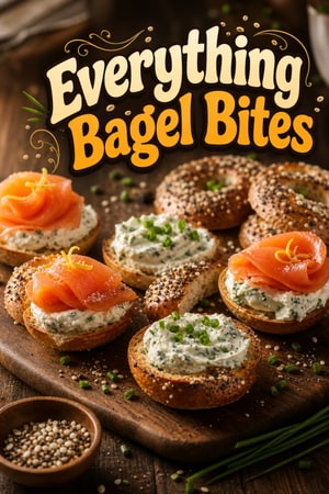 Crispy Everything Bagel Bites with Herbed Cream Cheese