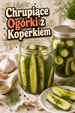 Chrupiące ogórki kanapkowe z czosnkiem i koperkiem