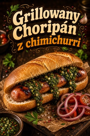 Grillowany choripán z chimichurri — kanapka argentyńska