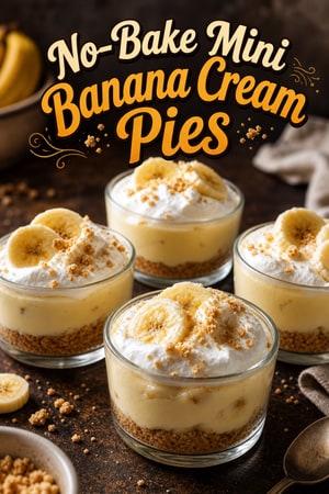 No-Bake Mini Banana Cream Pies