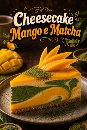 Cheesecake Swirl Mango e Matcha con Strati Cremosi