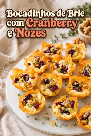 Bocadinhos de Brie com Melancia Cranberry e Nozes