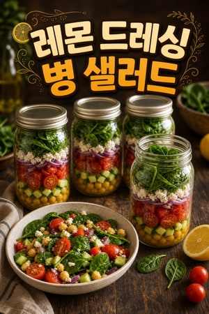 메이슨 jar 샐러드 - 레몬 비네그렛 드레싱