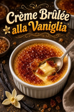 Crème Brûlée Classica alla Vaniglia con Crosticina Caramellata