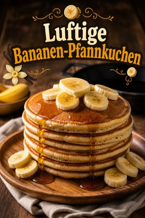 Luftige Bananen-Pfannkuchen mit Vanille und Buttermilch