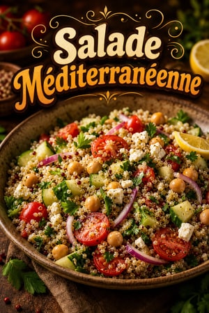 Salade de Quinoa Méditerranéenne aux Pois Chiches et Feta