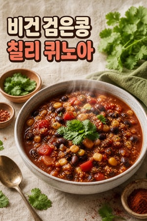 비건 검은콩 칠리 퀴노아