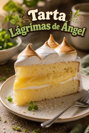 Tarta Lágrimas de Ángel con Merengue y Crema Pastelera
