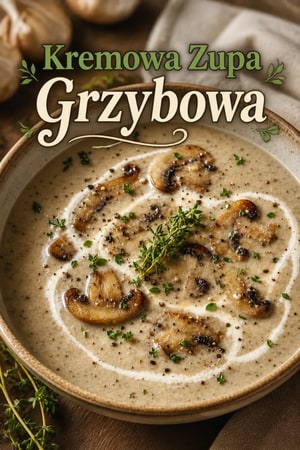 Kremowa Zupa z Grzybów z Tymiankiem i Czosnkiem