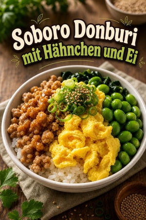 Soboro Donburi – Japanische Hähnchenschüssel mit Ei