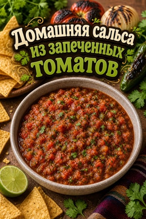 Домашняя мексиканская сальса из запеченных овощей