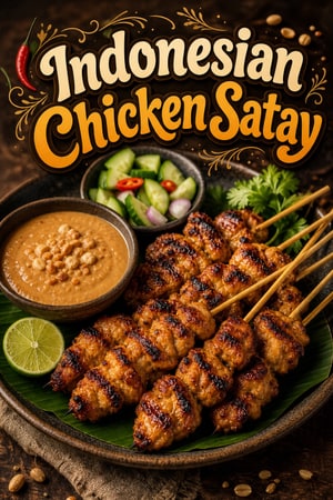 Authentic Indonesian Chicken Satay with Peanut Sauce