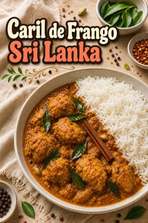 Caril de Frango do Sri Lanka com Arroz Basmati Aromático