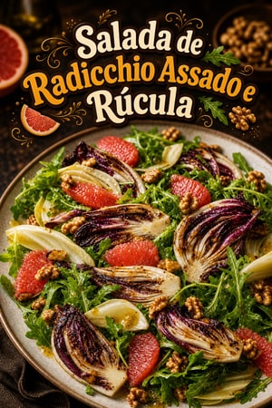 Salada de Radicchio Assado e Rúcula com Vinagrete de Citrinos
