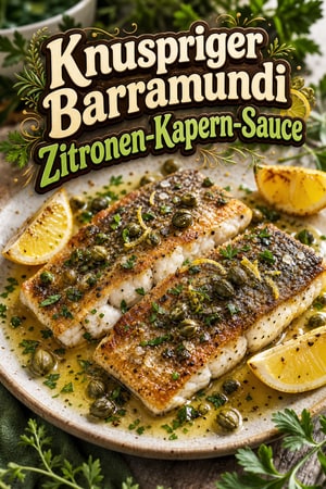 Barramundi mit Zitronen-Butter-Kapern-Sauce – Knusprig gebraten