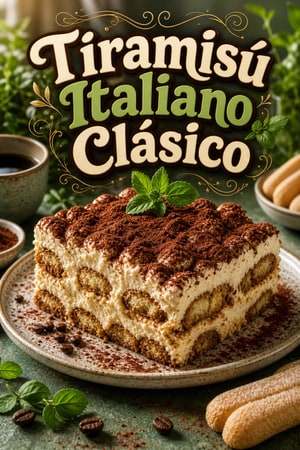 Tiramisú Italiano Auténtico con Espresso y Mascarpone