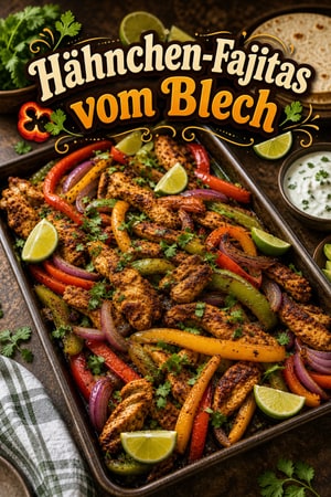 Knusprige Hähnchen-Fajitas vom Blech für die ganze Familie