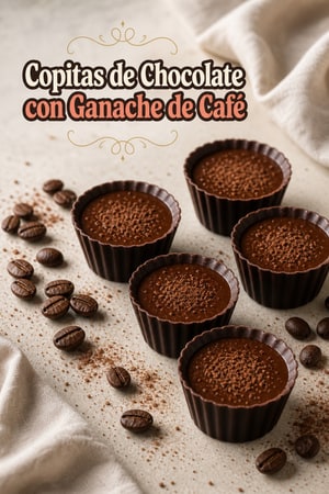 Copitas de Chocolate Oscuro con Ganache de Espresso