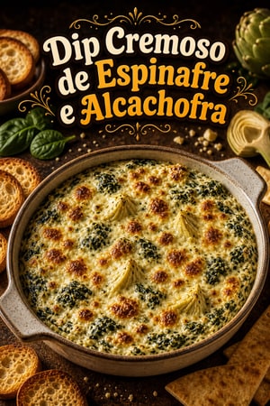 O Melhor Dip Cremoso de Espinafre e Alcachofra