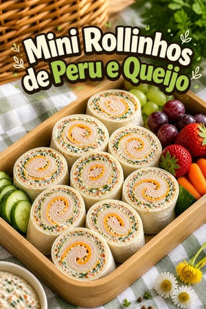Mini Rollinhos de Peru e Queijo com Vegetais Escondidos