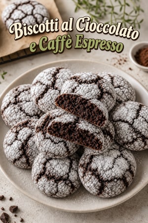 Biscotti al Cioccolato e Espresso con Zucchero a Velo