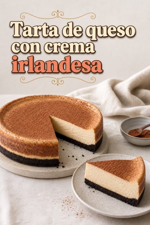Tarta de queso con crema irlandesa