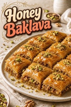 Honey-Drenched Walnut and Pistachio Baklava
