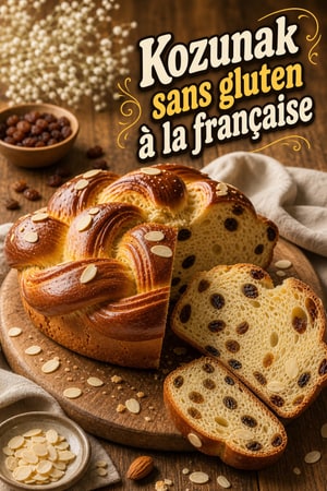 Kozunak sans gluten à la française, brioche tressée
