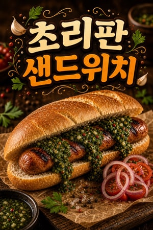 집에서 만드는 치미추리와 함께하는 아르헨티나식 그릴 초리판 샌드위치 레시피