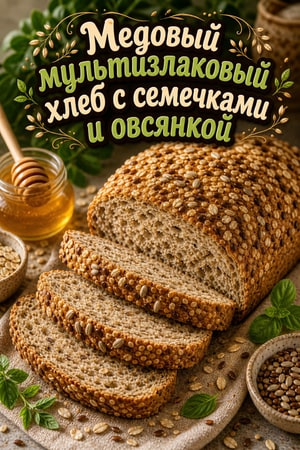 Медовый мультизлаковый хлеб с семечками и овсянкой