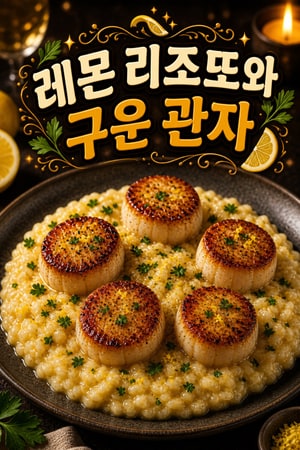 상큼한 레몬 버터 리조또를 곁들인 관자 버터 구이 레시피