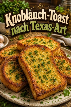 Hausgemachtes Garlic Texas Toast mit Butter und Petersilie