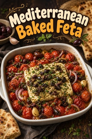 Mediterranean Baked Feta With Tomatoes and Olives