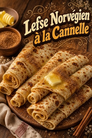 Lefse Norvégien Traditionnel au Sucre et à la Cannelle